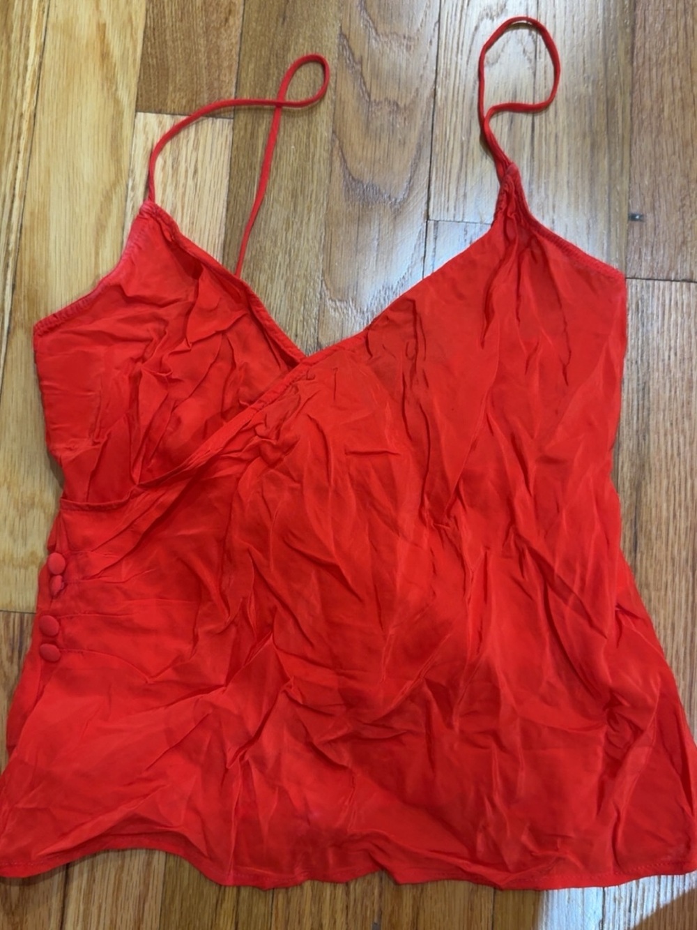 Zara Red Spaghetti-Strap Wrap Camisole